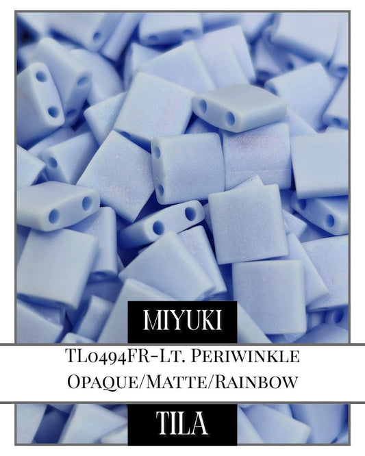 Miyuki Tila Beads – Dark Periwinkle 7.5g Package | 2-Hole Flat Opaque Rainbow