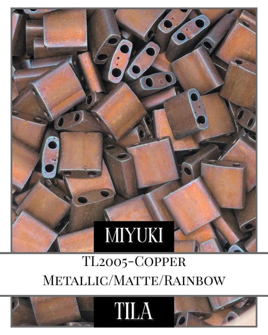 Miyuki Tila Beads – Copper Matte Metallic Beads | 7.5g Craft Supplies