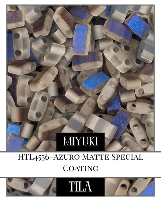 Miyuki Tila Beads - Azuro Matte Half 2-Hole Flat Beads | Jewelry Making Supplies