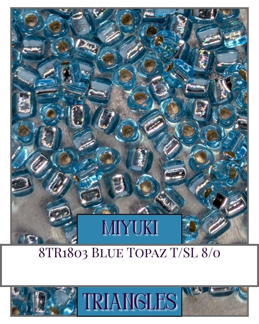 Miyuki Triangle Beads – Blue Topaz Glass Seed Beads for Jewelry Making Crafts