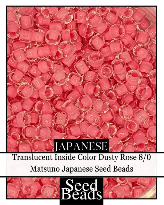 Dusty Rose Seed Beads - Translucent 8/0 Japanese Frosted Beads for Jewelry