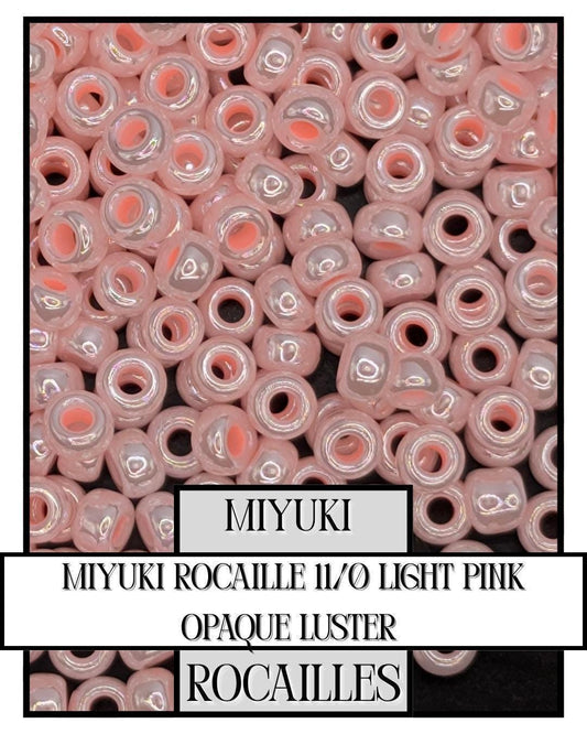 Miyuki Rocailles Beads 11/0 Light Pink Opaque Luster - High Quality Seed Beads
