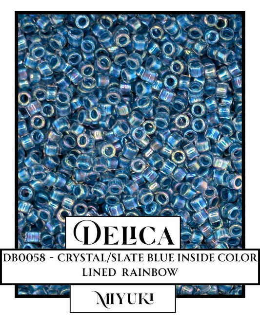 Miyuki Delica Beads – Crystal Slate Blue 11/0 Seed Beads | Genuine Japanese Glass