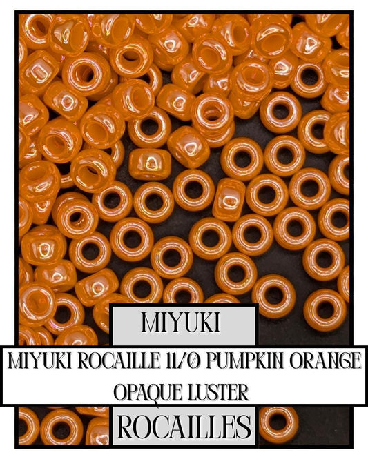 Miyuki Rocailles Beads - 11/0 Pumpkin Orange Opaque Luster Seed Beads for Jewelry