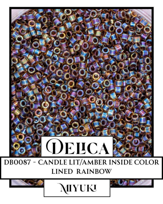 Miyuki Delica Beads – Japanese Glass Seed Beads 11/0, Amber Color, 7g Bag