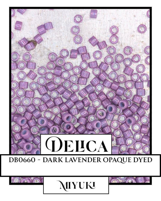Miyuki Delica Beads - Dark Lavender 11/0 Japanese Glass Seed Beads, 7g
