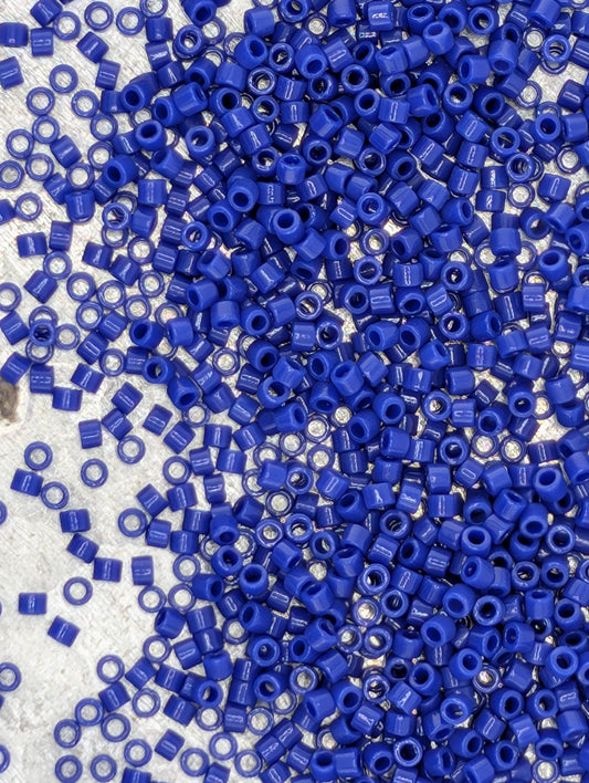 Miyuki Delica Beads | Japanese Seed Beads 11/0, Cobalt Blue Opaque Glass, Resealable Bag