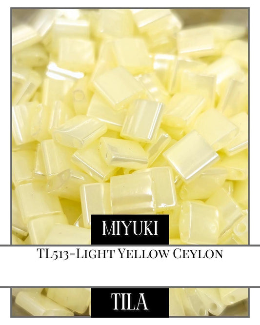 Miyuki Tila Beads – Light Yellow 7.5g Bead Pack for Jewelry Making