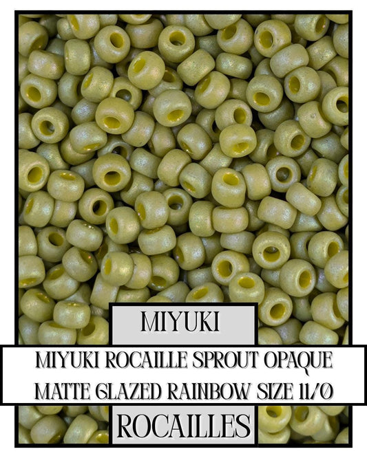 Miyuki Rocaille Beads - Opaque Matte Rainbow Glazed Size 11/0 Seed Beads