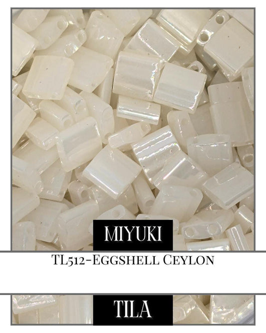 Miyuki Tila Beads – Eggshell Color Beads | 7.5g Bead Package for Jewelry Making