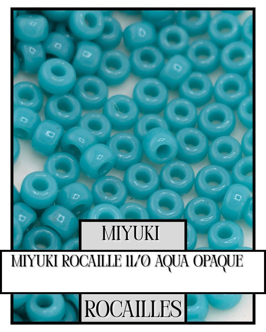 Miyuki Rocailles Beads | Aqua Opaque 11/0 Seed Beads Tube for Jewelry Making