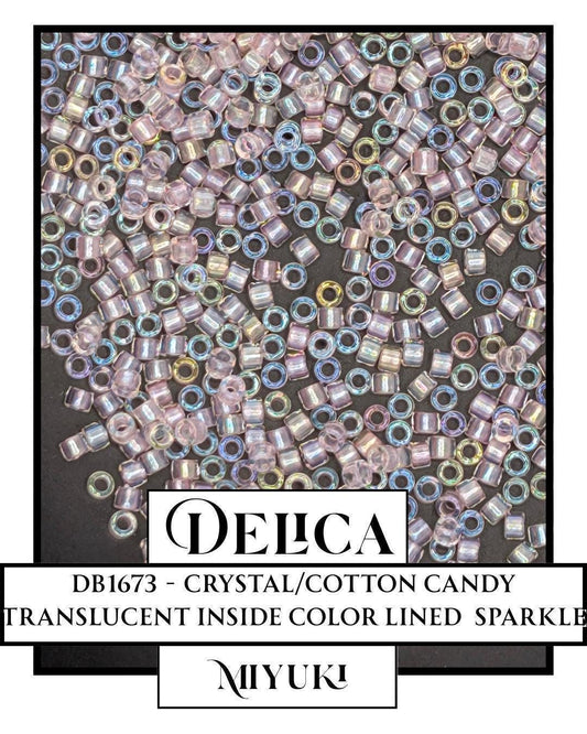 Miyuki Delica Beads – Size 11/0 Cotton Candy Glass Seed Beads, 7g Pack