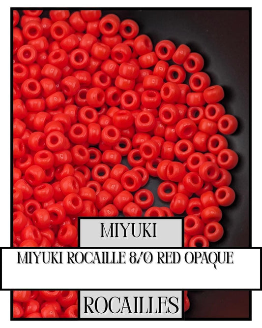 Miyuki Rocaille Beads - Red 8/0 Seed Beads for Jewelry Making & Embroidery