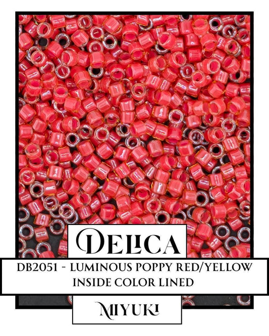 Miyuki Delica Beads - Luminous Poppy Red Size 11 Seed Beads | Glass Bead Weaving Kit