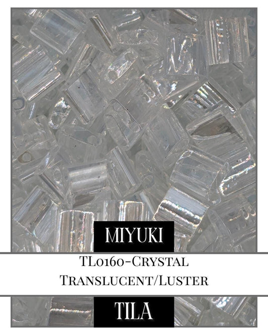 Miyuki Tila Beads – Crystal Translucent 5x5mm Flat Two Hole Beads Pack