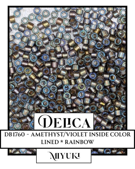 Miyuki Delica Beads | Japanese Seed Beads 11/0 Amethyst Violet | Resealable Mylar Bag