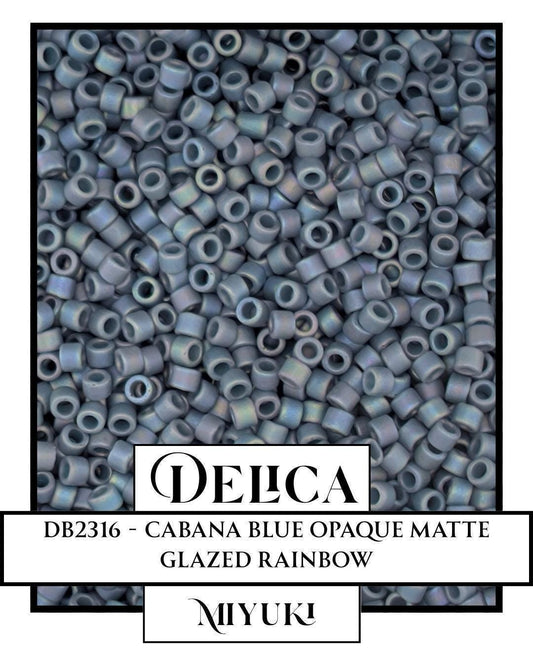 Miyuki Delica Beads 11/0 Cabana Blue Opaque Matte Glazed Rainbow - 7g Pack