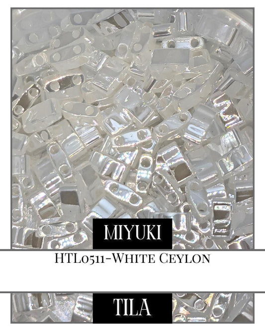 Miyuki Tila Beads – Half Tila Beads | Eggshell C 7.5g Crafting Pack