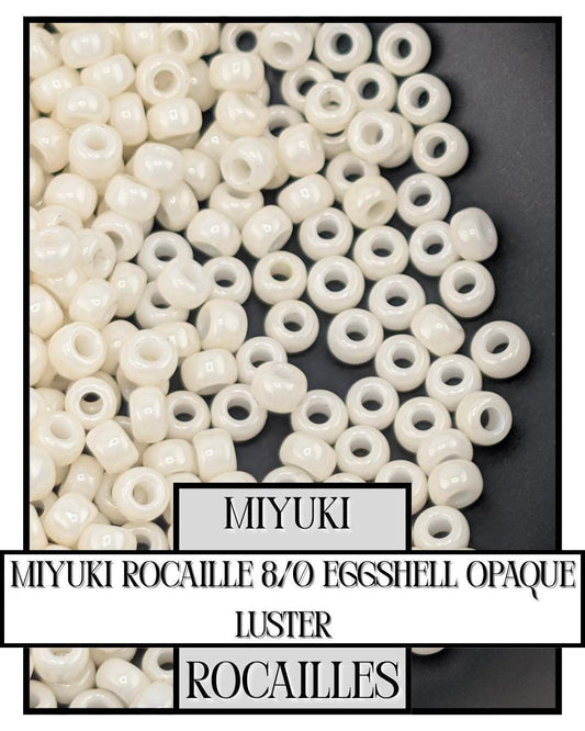 Miyuki Rocaille Beads 8/0 Size – Eggshell Opaque Luster Glass Seed Beads 20g