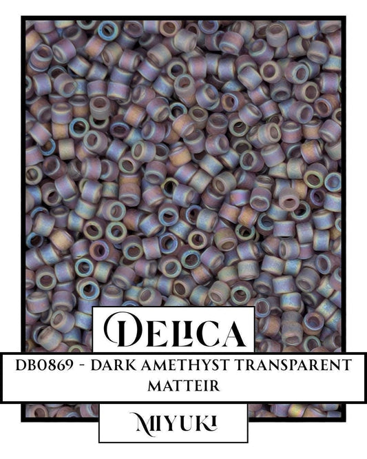 Miyuki Delica Beads | Size 11/0 Dark Amethyst Glass Seed Beads in Resealable Mylar Bag