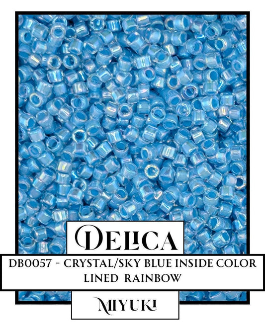 Miyuki Delica Beads - Size 11/0 Crystal Sky Blue | Japanese Seed Beads, Small Hole