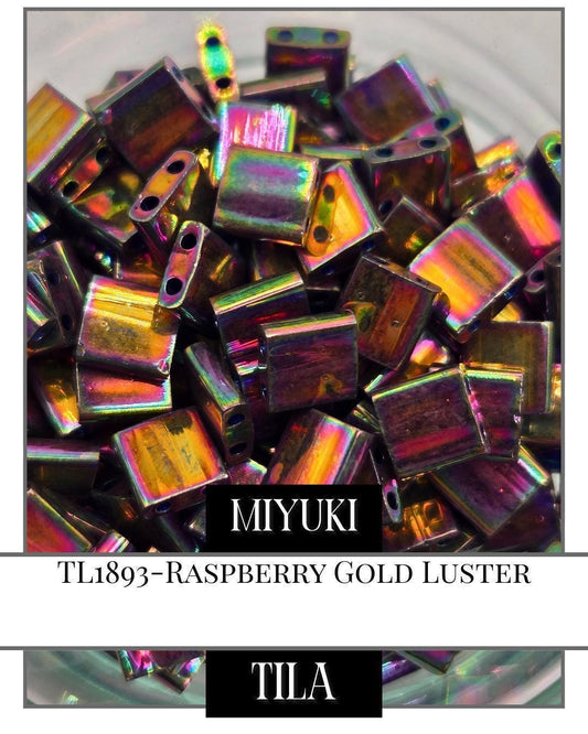 Miyuki Tila Beads – Raspberry Gold Beading Bracelet Kit | 7.5g Pack