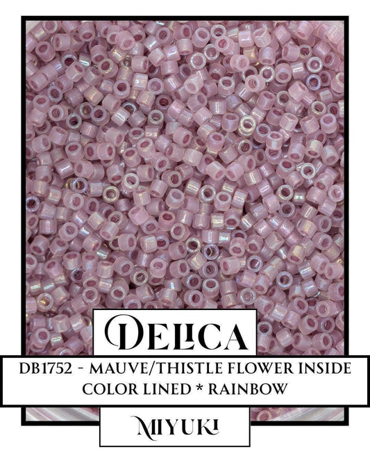 Miyuki Delica Beads - Mauve Thistle Flower ICL*/R 11/0 Seed Beads 7g Package