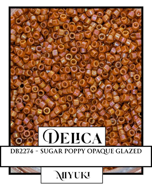 Miyuki Delica Beads - 11/0 Sugar Poppy Opaque Glazed Japanese Seed Beads - 7g