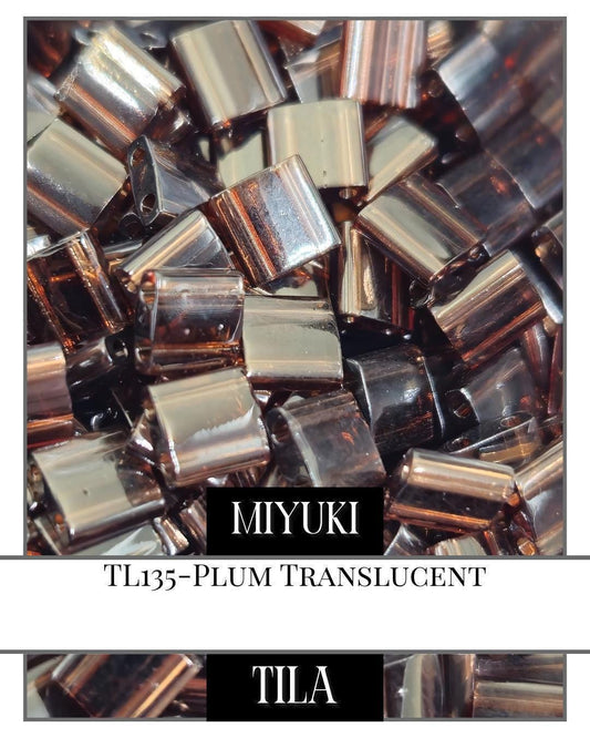 Miyuki Tila Beads – Plum Translucent 7.5g Bead Package | Jewelry Making Kit