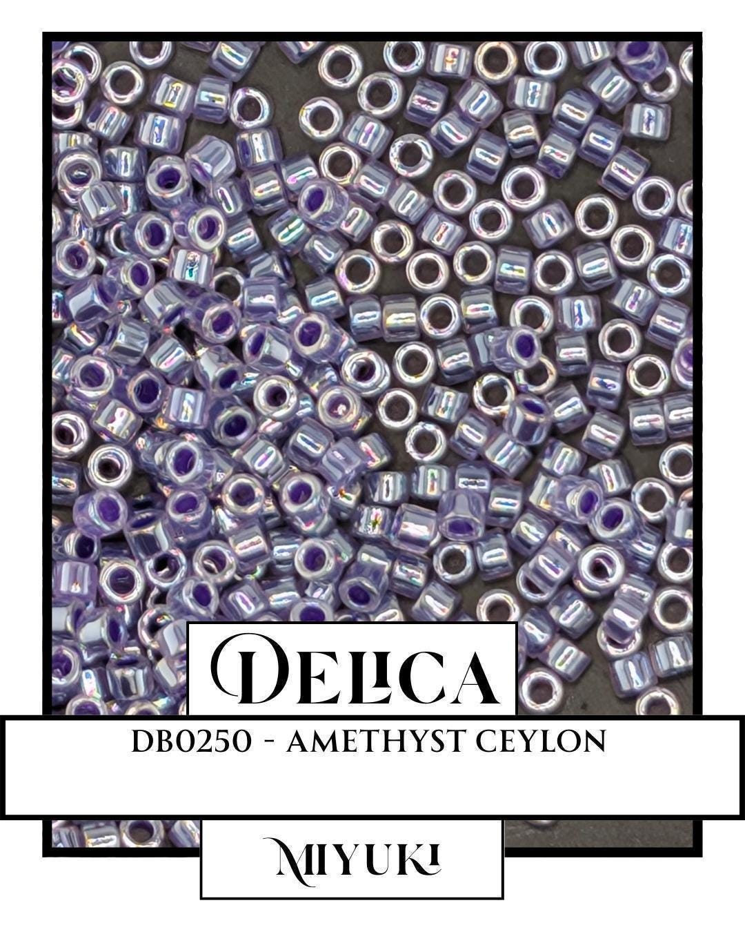 Miyuki Delica Beads - Amethyst Ceylon 11/0 Japanese Glass Seed Beads, 7g