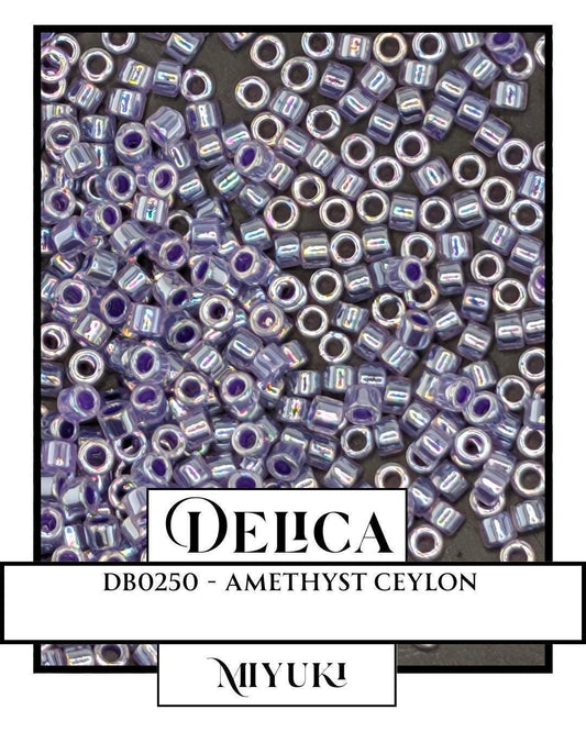 Miyuki Delica Beads - Amethyst Ceylon 11/0 Japanese Glass Seed Beads, 7g