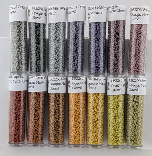 Delica Seed Bead Kit – Matte Glazed 14 Color Set | Size 11/0 Japanese Glass Beads