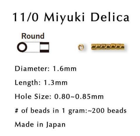 Miyuki Delica Beads - Size 11/0 Japanese Seed Beads | School Bus Opaque Matte Color