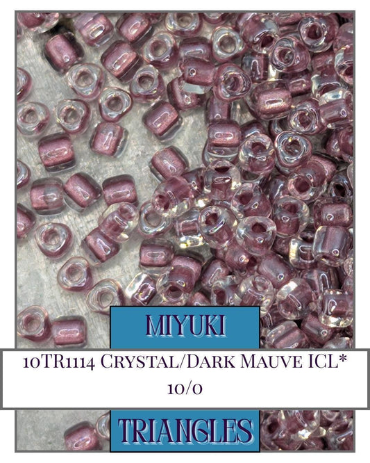 Miyuki Triangle Beads – Crystal Dark Mauve Seed Beads Bulk Pack 10g
