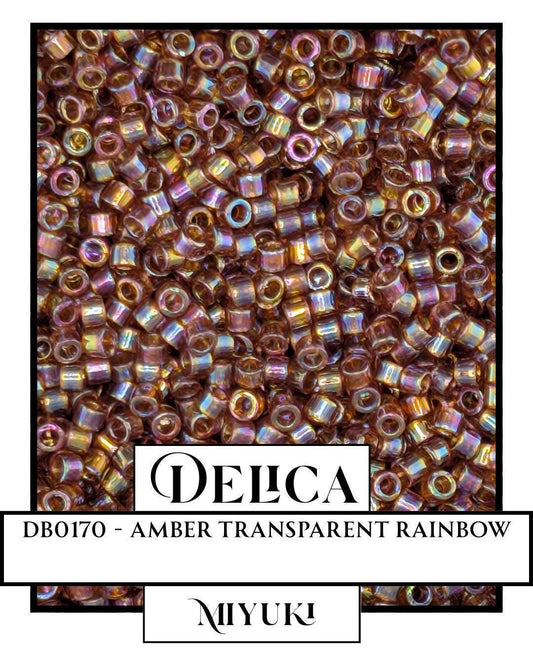 Miyuki Delica Beads - 11/0 Amber Seed Beads in Resealable Mylar Bag