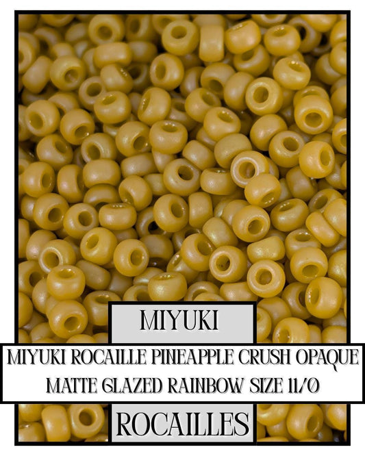 Miyuki Rocaille Beads – Pineapple Crush Size 11/0 Opaque Matte Rainbow Glaze
