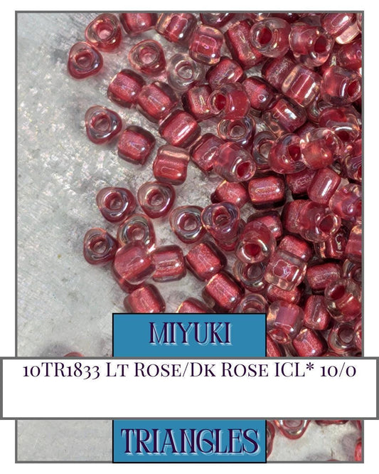 Miyuki Triangle Beads – Light Rose & Dark Rose Sparkle Seed Beads for Jewelry