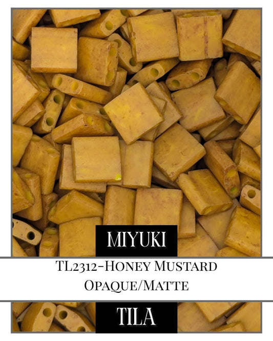 Miyuki Tila Beads – Honey Mustard Matte Opaque Two Hole Beads 7.5g Pack