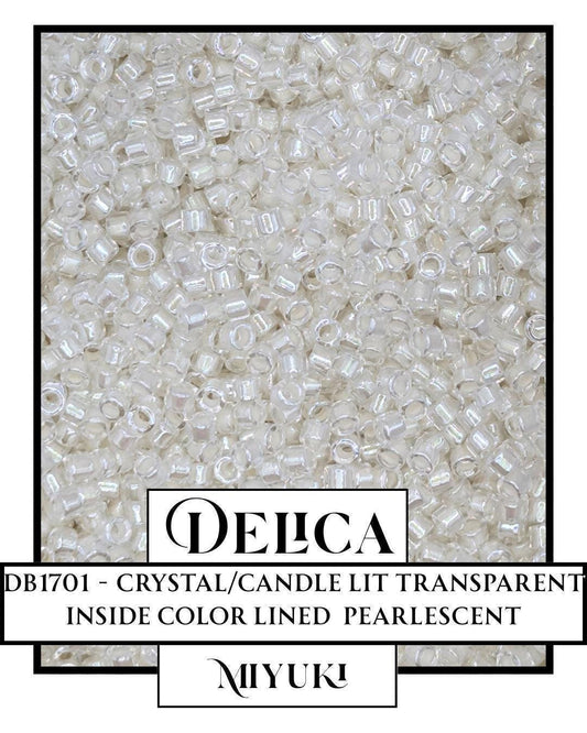 Miyuki Delica Beads - Crystal Candle Lit 11/0 Seed Beads Size 11 in Resealable Mylar Bag
