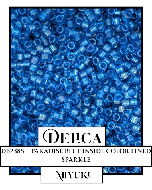 Miyuki Delica Beads 11/0 Seed Beads - Paradise Blue Sparkle | Premium Craft Supplies