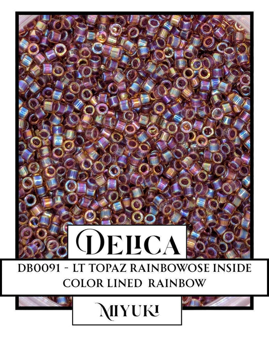 Miyuki Delica Beads – Japanese Glass Seed Beads Size 11/0 Light Topaz Rose ICL