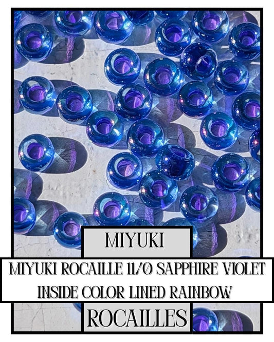 Miyuki Rocaille Beads 11/0 Japanese Glass Seed Beads - Sapphire Violet Color Lined 20g