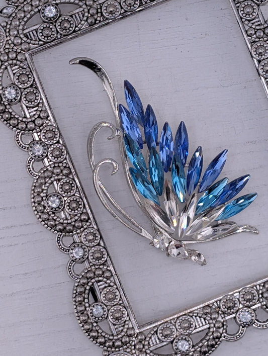 Butterfly Brooch - Purple Blue Rhinestones Decorative Pin | Elegant Jewelry Accessory