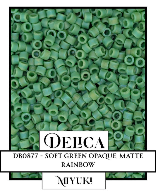 Miyuki Delica Beads | Opaque Soft Green Size 11 Seed Beads - Glass Bead Crafting Kit