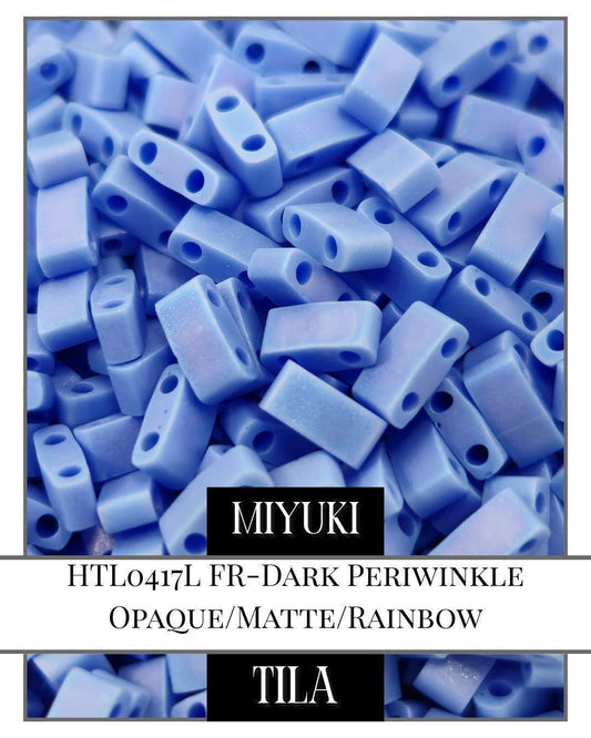 Miyuki Tila Beads - Dark Periwinkle 7.5g Pack | Matte Finish Jewelry Making Beads