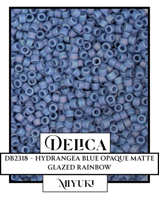 Miyuki Delica Beads 11/0 Hydrangea Blue Opaque Matte Glazed Rainbow Seed Beads