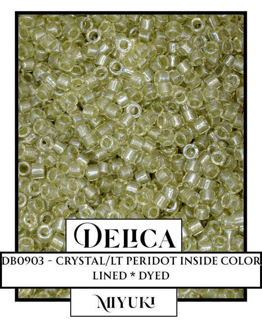 Miyuki Delica Beads 11/0 Crystal Lt Peridot - Small Hole Japanese Glass Seed Beads in Mylar Bag