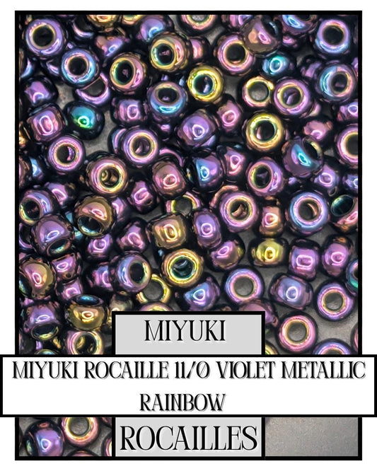 Miyuki Rocailles Beads 11/0 Violet Metallic Rainbow - Glass Seed Beads for Jewelry Making
