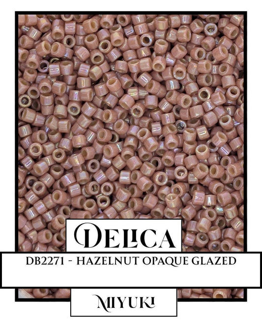 Miyuki Delica Beads - 11/0 Hazelnut Glass Seed Beads | Uniform, Opaque Glazed