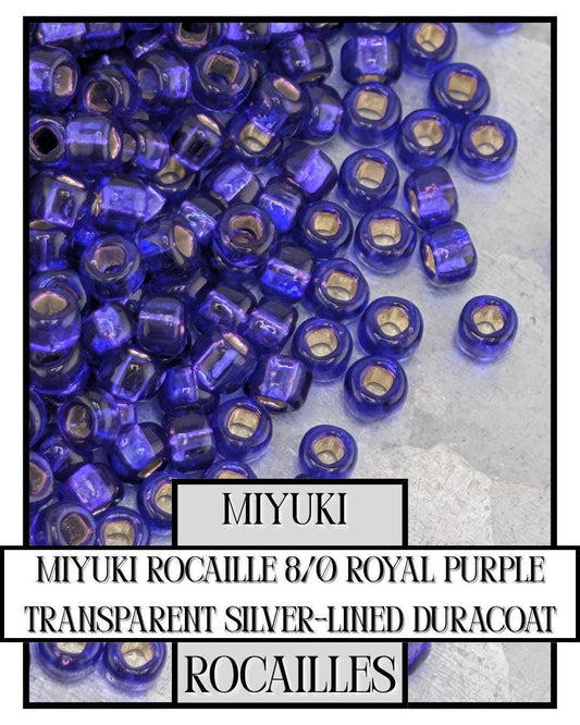 Miyuki Rocaille Beads – Royal Purple 8/0 Translucent Seed Beads for Jewelry